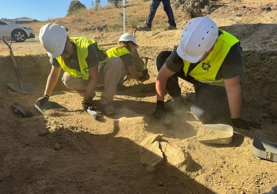 Trabajos arqueológicos en el nuevo yacimiento descubierto en Mijas.