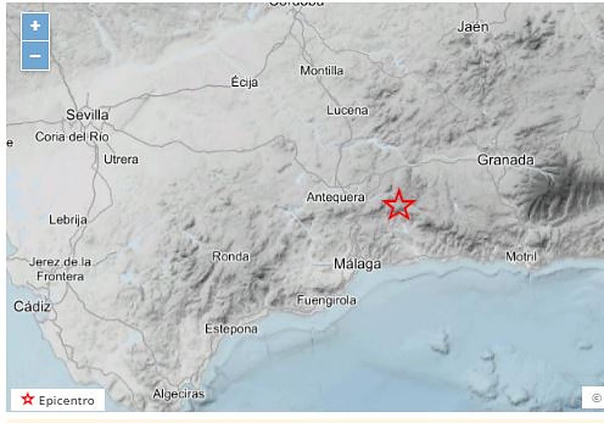 Epicentro del ligero seísmo en Alfarnate.