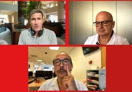 Juan Calderón, Pedro Ramírez y José Miguel Aguilar, este miércoles.