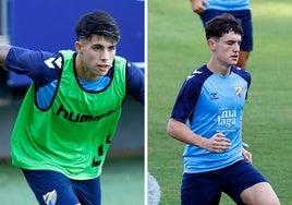 Antoñito Cordero (izquierda) y Aarón Ochoa (derecha), titulares el sábado en el triunfo ante el Huesca y ambos menores de edad aún.