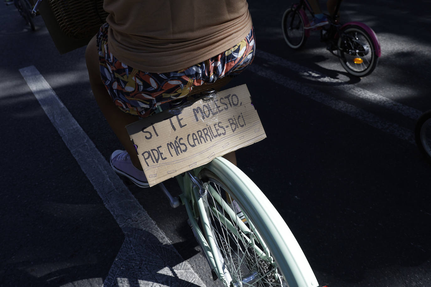 Bicicletada durante el Día Sin Coches en Málaga