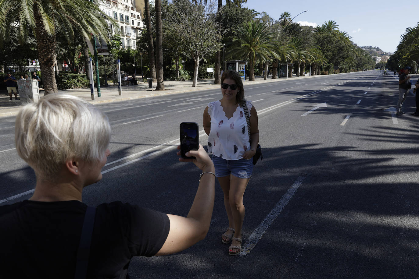 Bicicletada durante el Día Sin Coches en Málaga