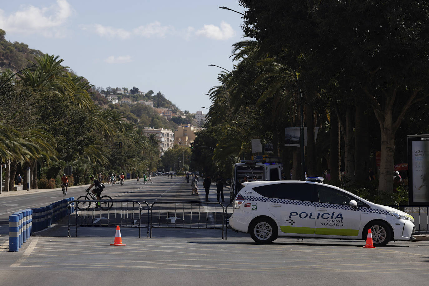 Bicicletada durante el Día Sin Coches en Málaga