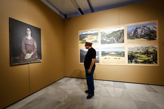 'Retrato de Carmen Escalona' de Francisco Hernández y 'Paisajes andaluces' de Eugenio Chicano.