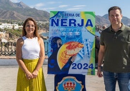 Los ediles Elena Gálvez y Francisco Arce, este martes en la presentación de la feria de Nerja.