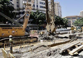 Obras del metro de Málaga.