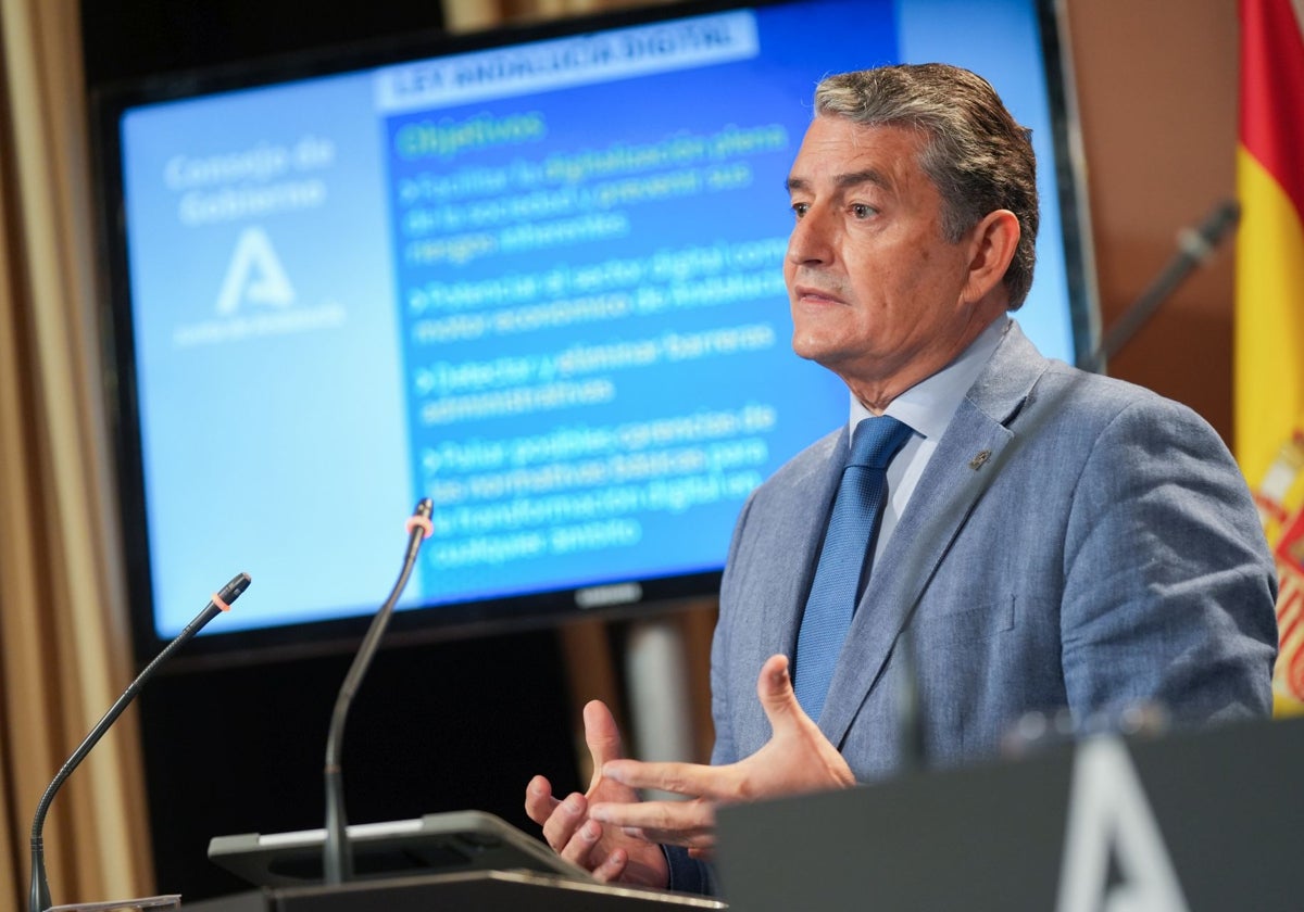 Antonio Sanz, durante su comparecencia tras el Consejo de Gobierno