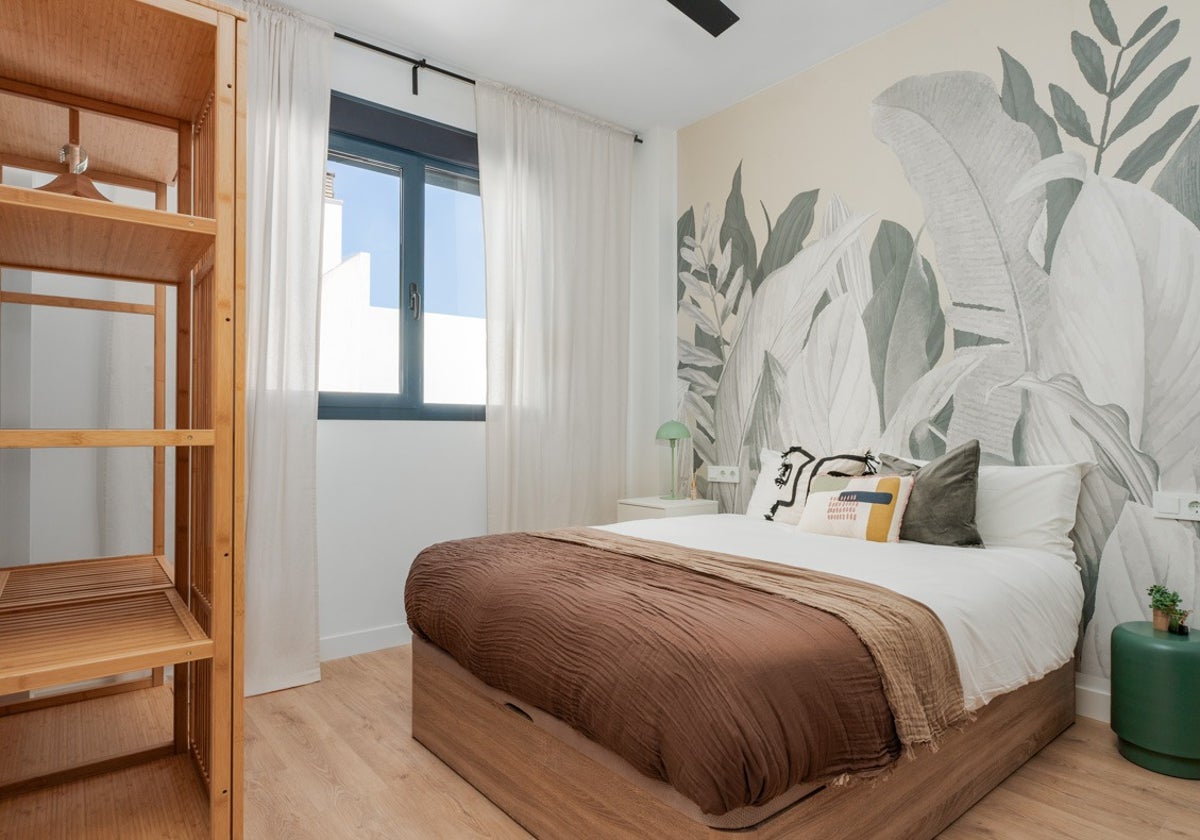 Una de las habitaciones del 'coliving' que abrirá próximamente en Málaga.