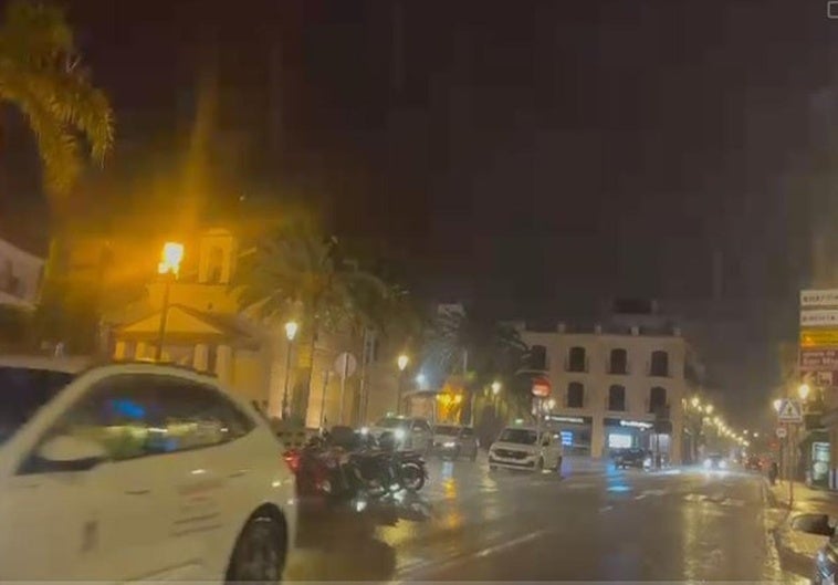 Lluvia intensa en Nerja.