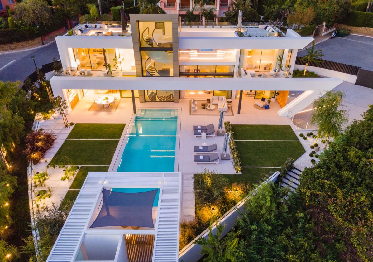 Imagen de una prestigiosa villa construida en Marbella por Jamena.
