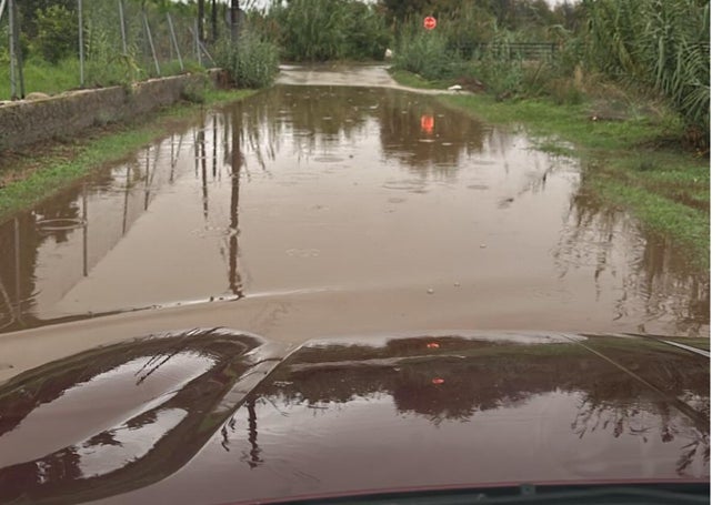 Acumulación de agua en Alhaurín de la Torre.