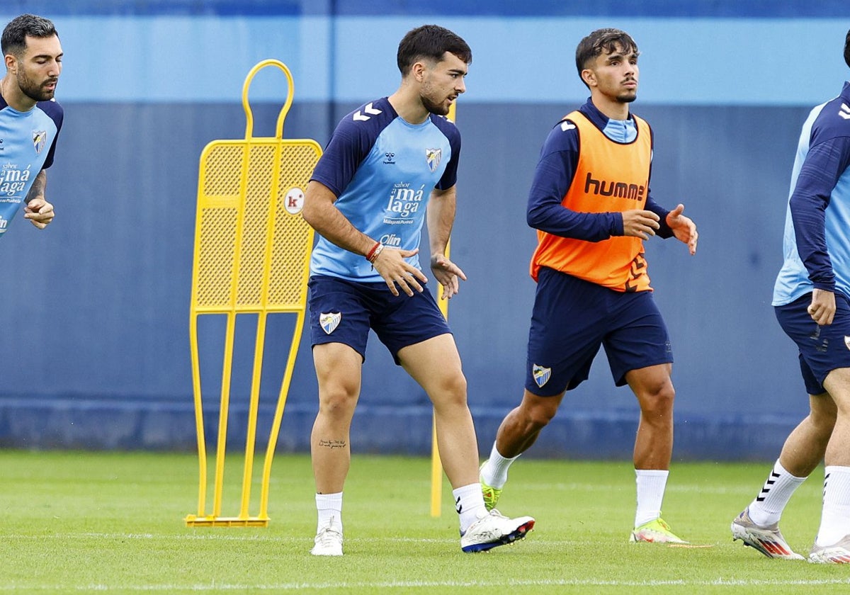 Ramón, en el centro de la imagen, en un entrenamiento reciente.