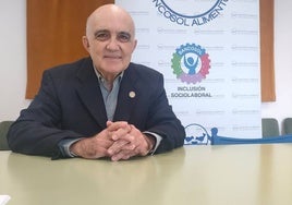 El presidente de Bancosol, Diego Vázquez, tras la entrevista en estos días previos a la Gran Recogida que se celebrará el 22 y 23 de noviembre.