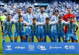 El último once liguero del Málaga, frente al Eibar.