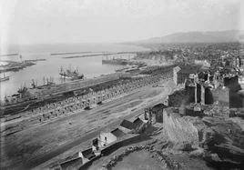 Panorámica de la ampliación del Parque y el puerto en el año 1910.