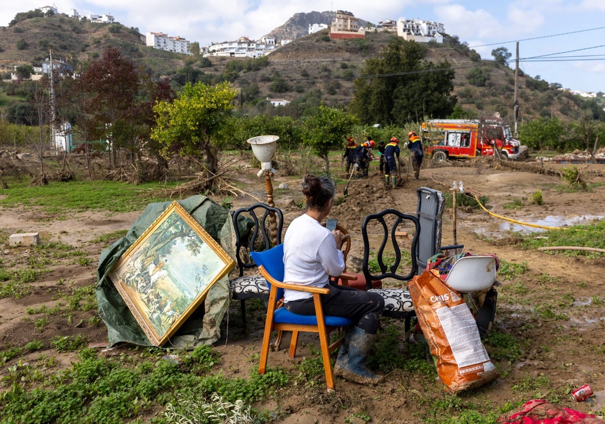Imagen principal - Más imágenes de los efectos de la DANA en la zona del Guadalhorce. 