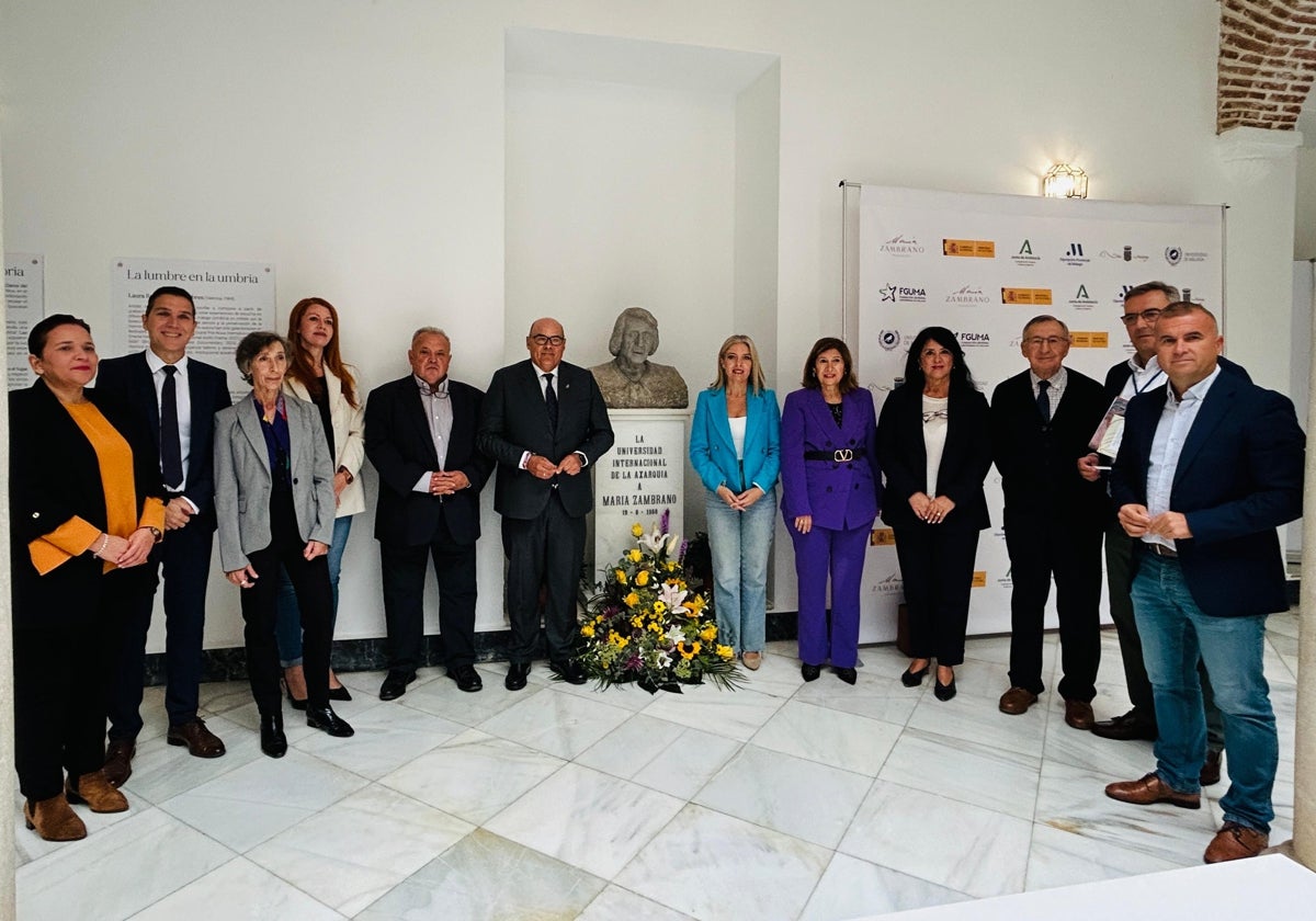 Autoridades, este jueves en la inauguración del Congreso Internacional sobre María Zambrano.