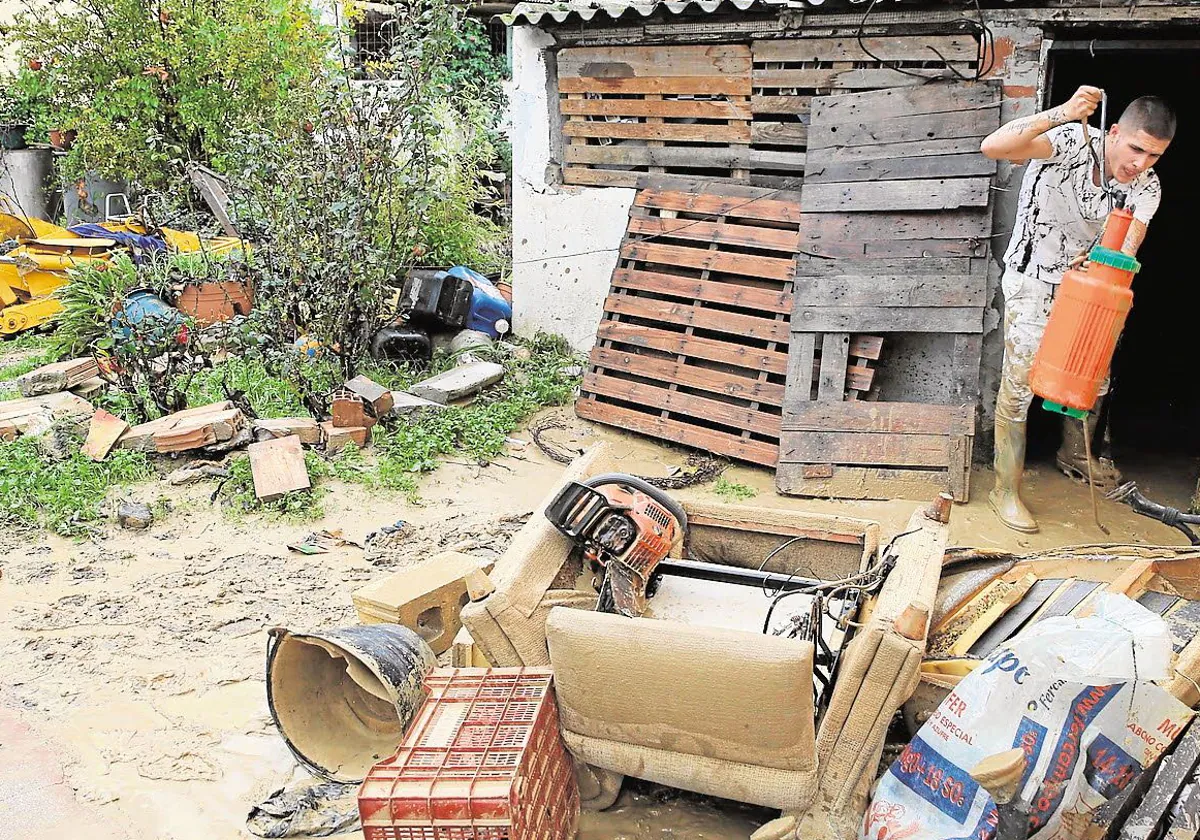 Una de las viviendas afectadas por la DANA en Cártama.