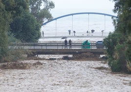 Así baja el agua por el arroyo Jaboneros, en la zona Este de Málaga.