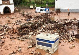 El agua arrastró barro, maleza y piedras.