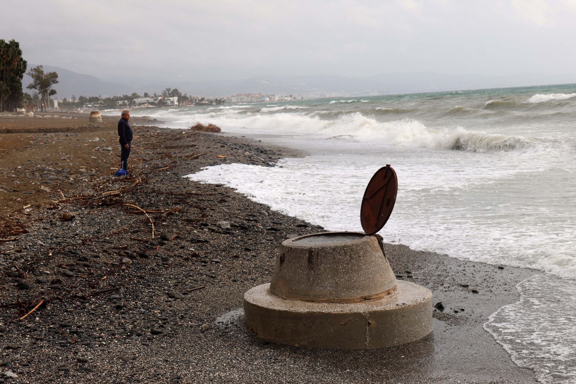 Playas de San Pedro tras las fuertes lluvias.