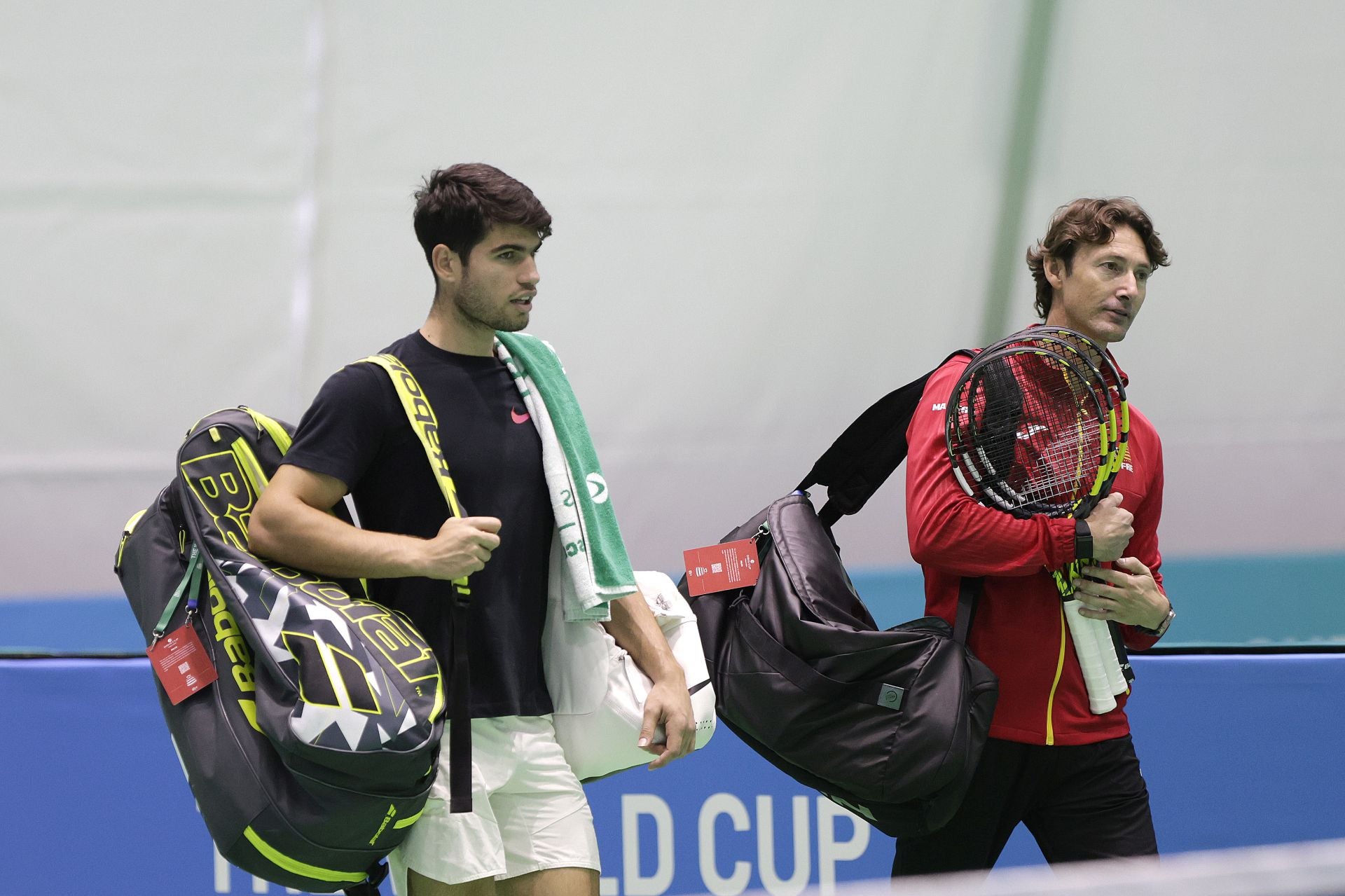 Nadal y Alcaraz, juntos en Málaga: España ya se entrena al completo para la Davis