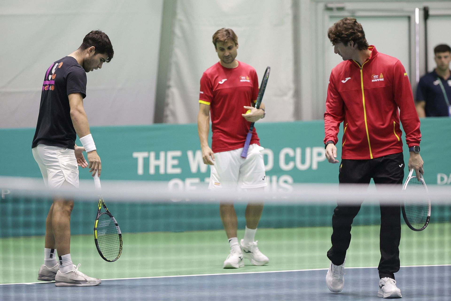 Nadal y Alcaraz, juntos en Málaga: España ya se entrena al completo para la Davis