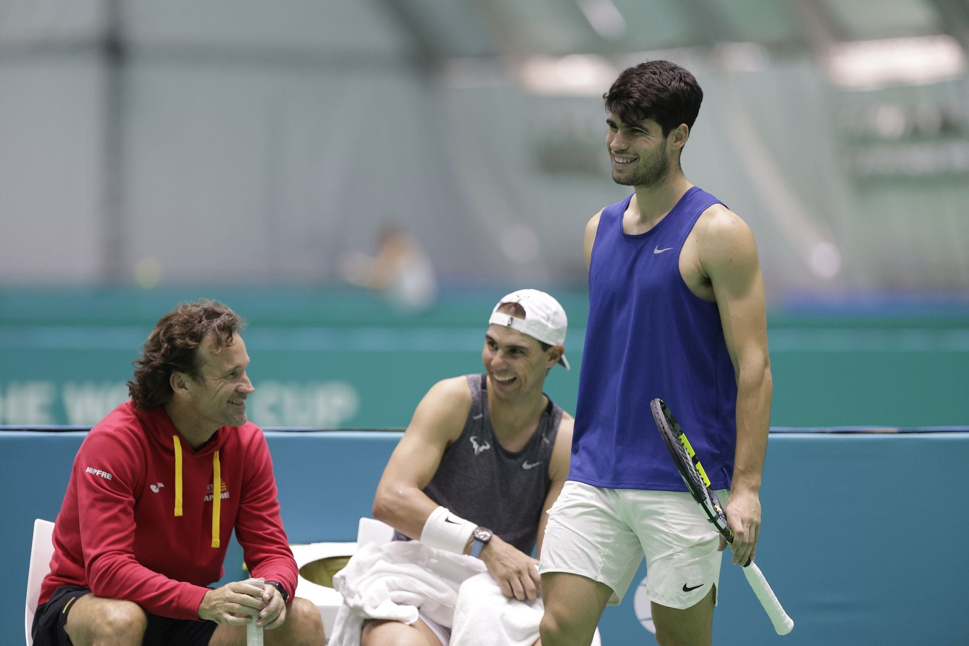 Nadal y Alcaraz, juntos en Málaga: España ya se entrena al completo para la Davis