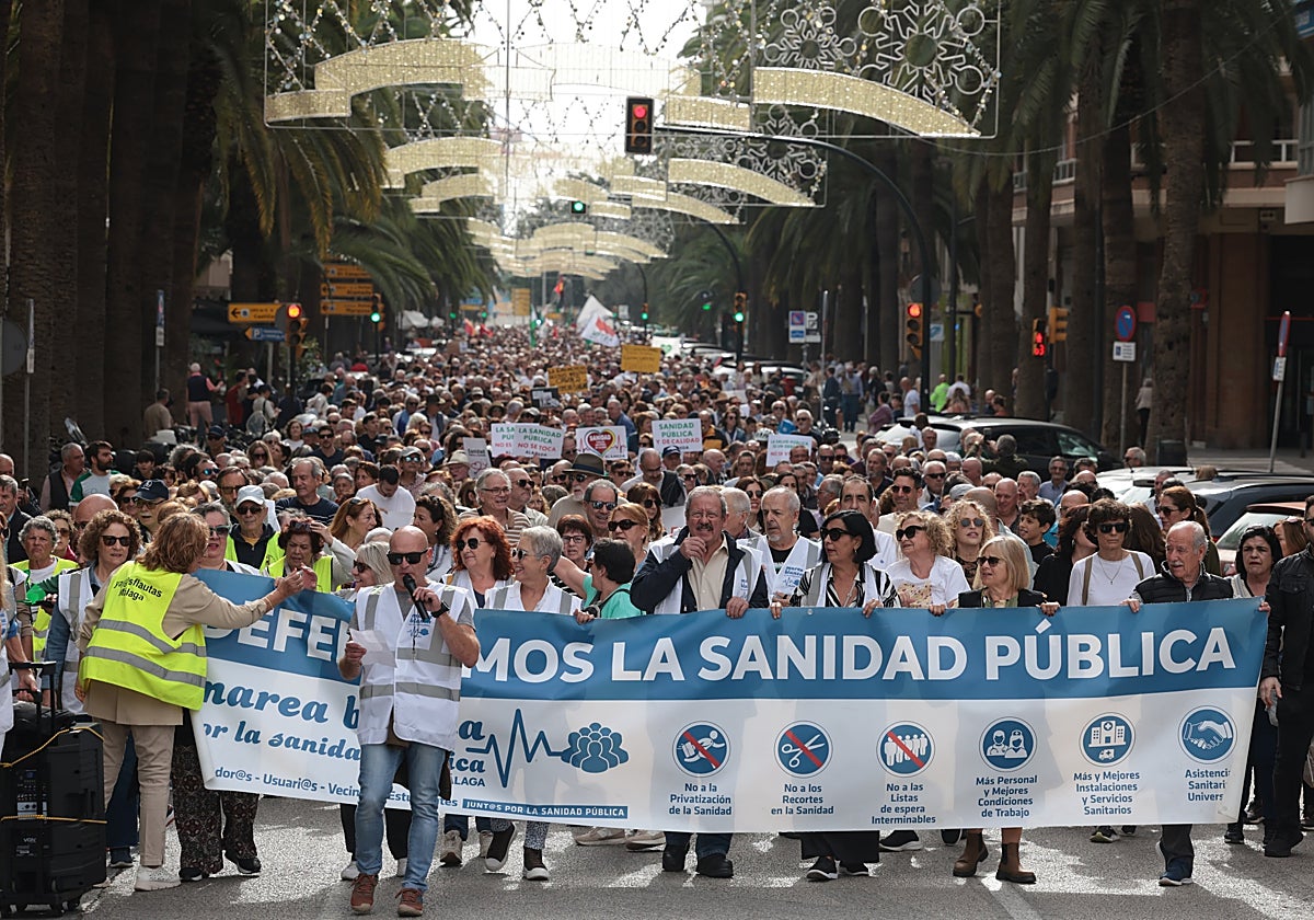 Cabecera de la marcha en la Alameda de Colón.