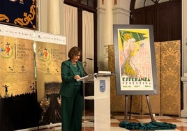 Momento de la presentación del cartel, en el salón de los Espejos del Ayuntamiento.