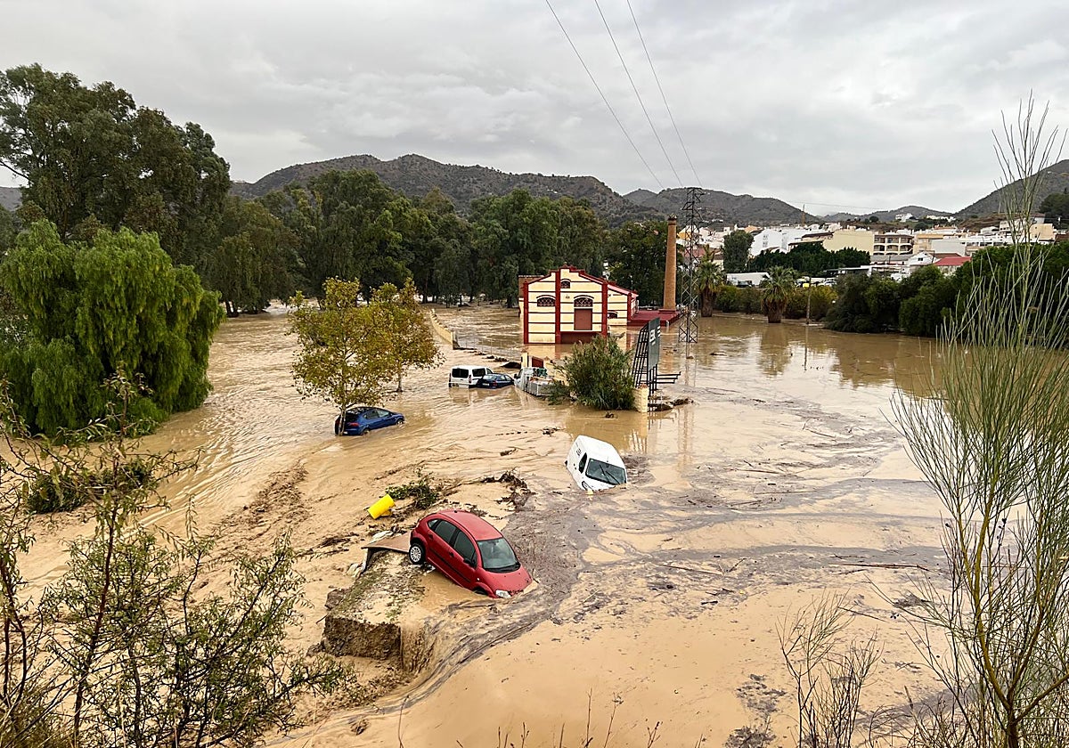 Inundaciones durante la primera DANA en el Guadalhorce.
