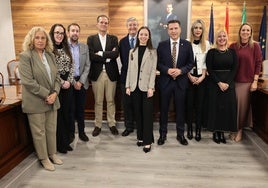 Autoridades y premiados, en la entrega celebrada en el salón de plenos del Ayuntamiento de Torrox.