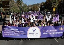 La cabecera de la manifestación del año pasado en Málaga.