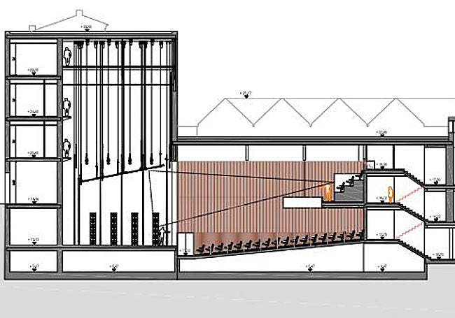 Sección del nuevo auditorio que contará con 450 plazas y capacidad para grandes espectáculos.