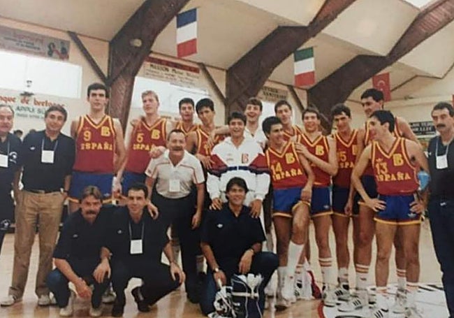 Con la selección española júnior en 1987.