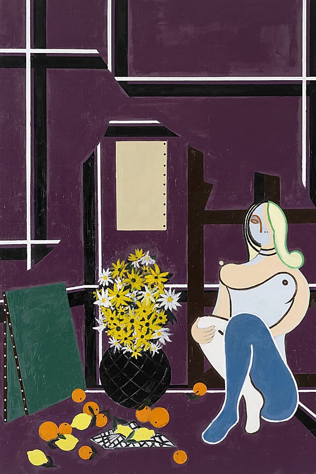 'Seated Woman and Daisies', obra de 2024 de Farah Atassi.