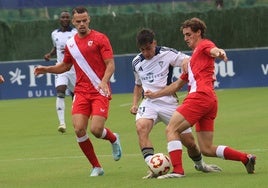 Pablo Muñoz, durante el encuentro contra el Sevilla.