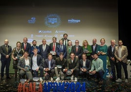 Los premiados en la Gala de la Asociación de los Periodistas Deportivos de Málaga.