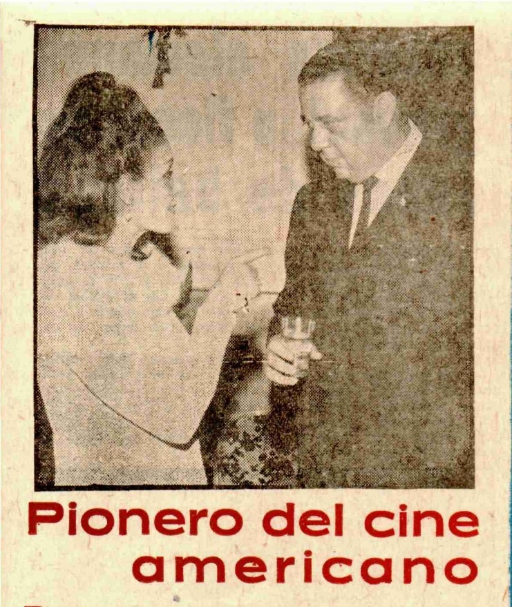 Ornstein y Carmen Sevilla, en una foto del reportaje 'Pionero del cine americano' publicado por SUR en 1968.