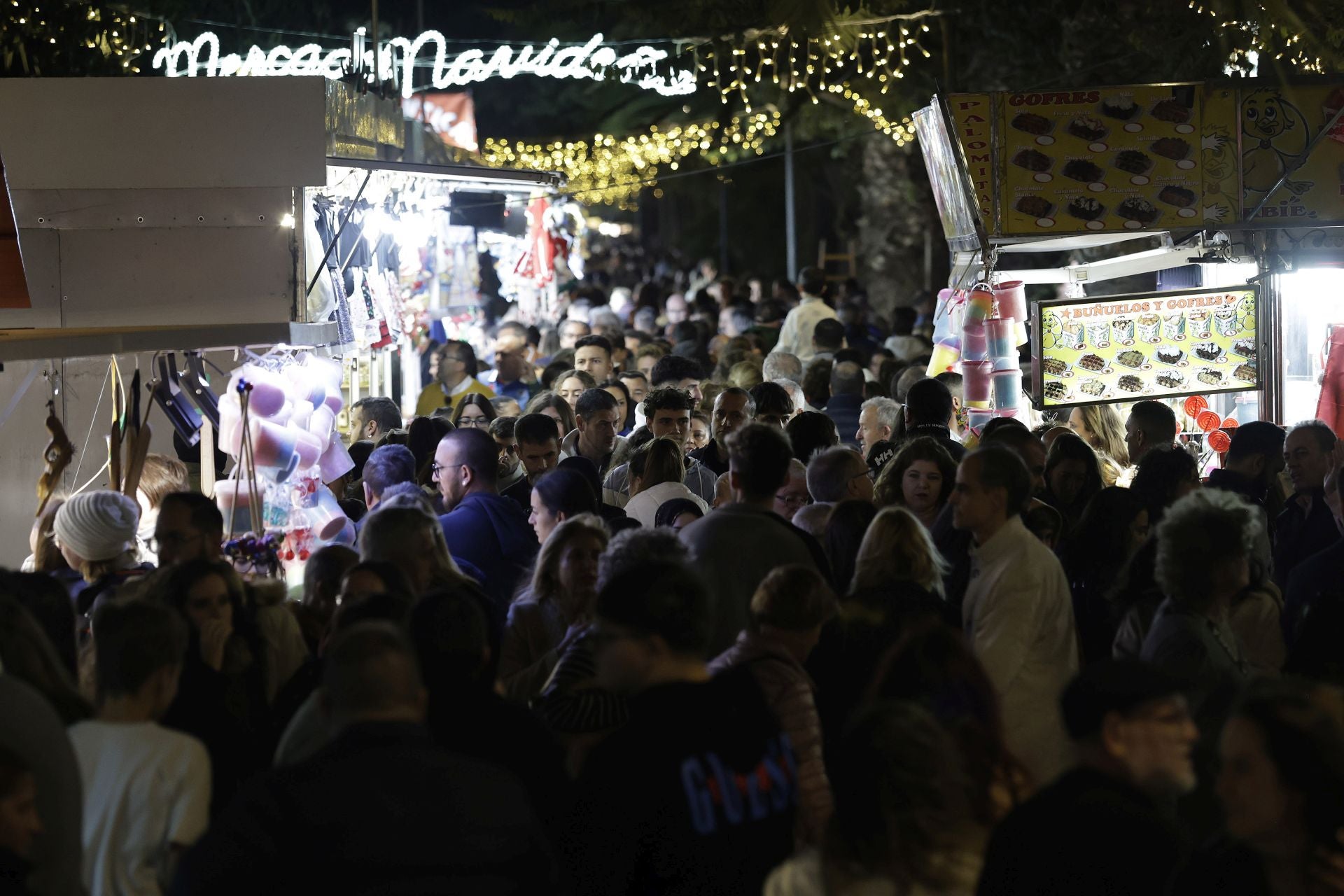 La Navidad y el buen tiempo llenan el centro de Málaga en pleno puente