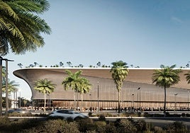 Imagen lateral de cómo quedaría La Rosaleda tras las obras.