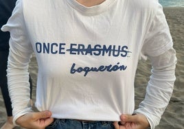 Camiseta y lema del Erasmus en Málaga: Once boquerón, always boquerón.