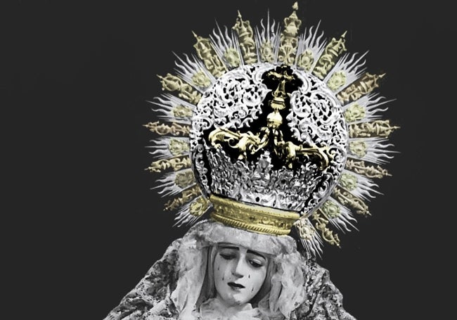 Así debió ser la corona de la Virgen de los Dolores en su origen antes de ser sobredorada.