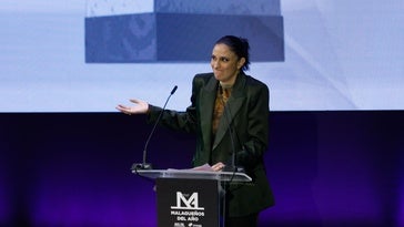 María Peláe, durante su discurso.