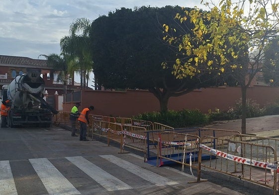 Trabajos para la canalización de las aguas del aljibe.