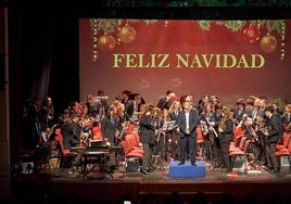 Imagen del concierto de la Banda Municipal de Música de Nerja, en la noche del sábado en el Centro Cultural.