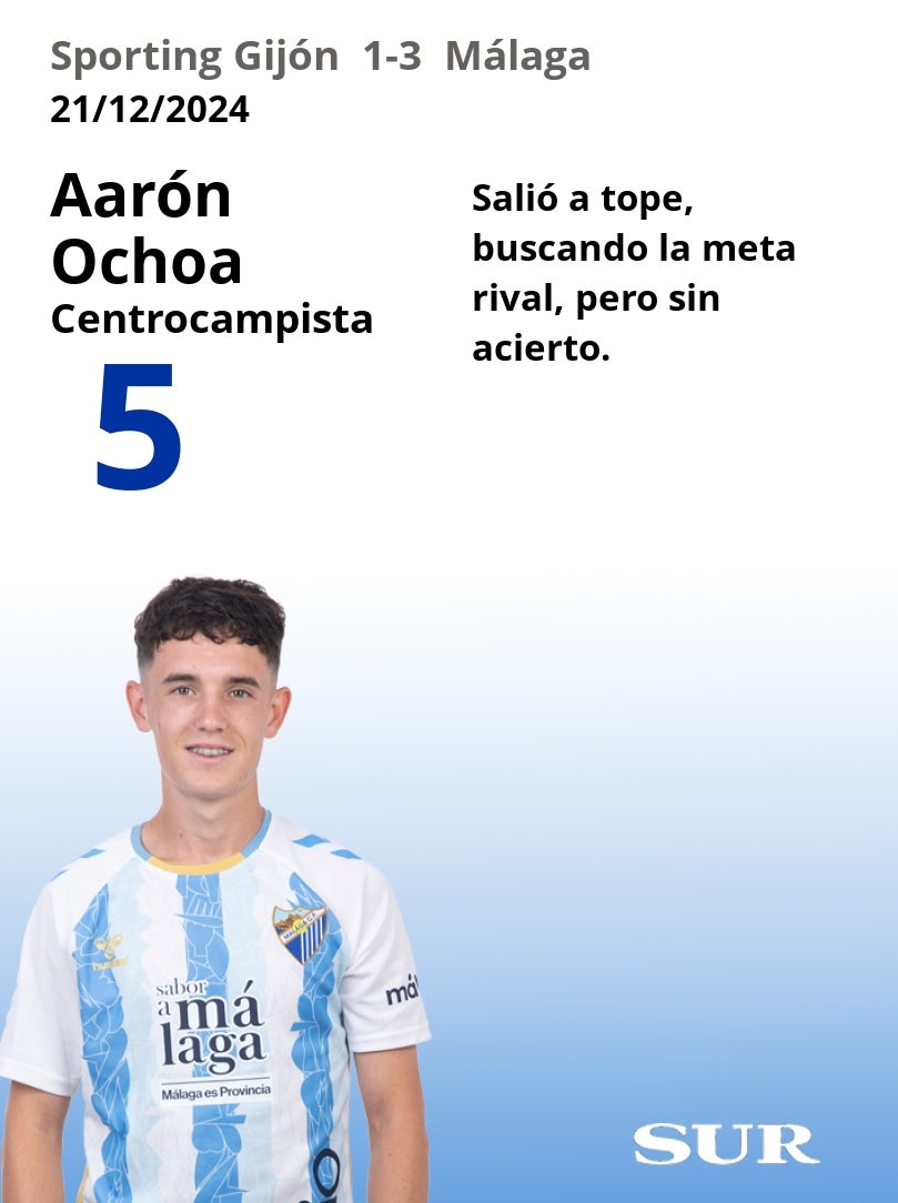 Notas a los jugadores del Málaga en El Molinón