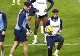 Castel y Dani Sánchez, en uno de los últimos entrenamientos antes de las vacaciones.