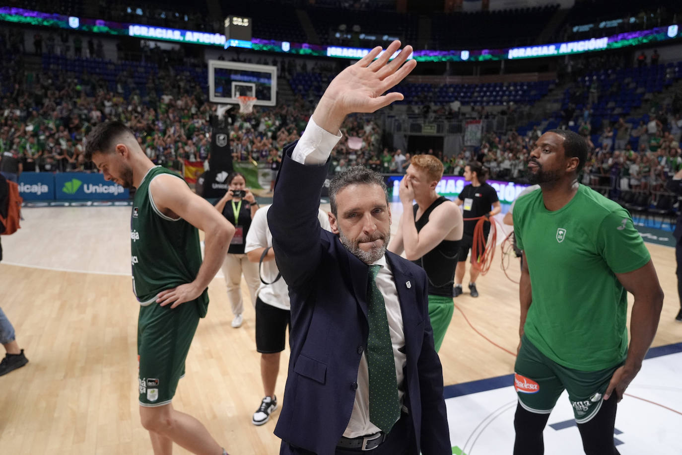 Ibon Navarro, con lágrimas en los ojos tras la eliminación en la Liga.