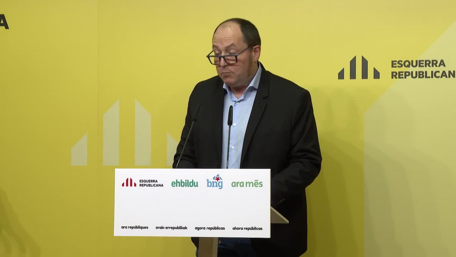 Barrena (Bildu) elogia la incorporación de Ara Més a la coalición con ERC y BNG a las europeas